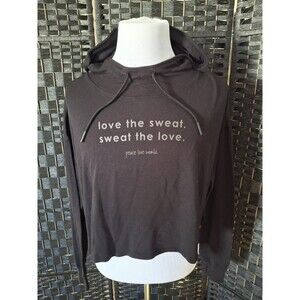 Peace Love World Hoodie Minimalist Athleisure Chic Lounge Cozy Womens Large